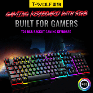 T-Wolf T20 Gaming Keyboard With RGB Lighting